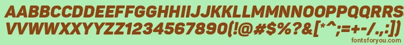 PantonBlackitaliccaps Font – Brown Fonts on Green Background