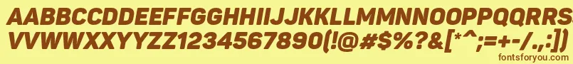 PantonBlackitaliccaps Font – Brown Fonts on Yellow Background