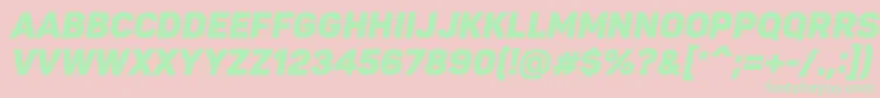 PantonBlackitaliccaps Font – Green Fonts on Pink Background