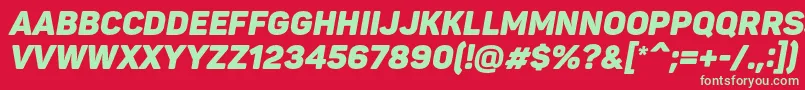 PantonBlackitaliccaps Font – Green Fonts on Red Background