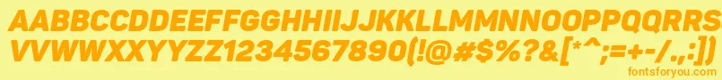 PantonBlackitaliccaps Font – Orange Fonts on Yellow Background