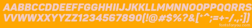 PantonBlackitaliccaps Font – Pink Fonts on Orange Background
