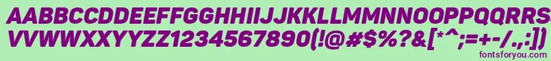 PantonBlackitaliccaps Font – Purple Fonts on Green Background