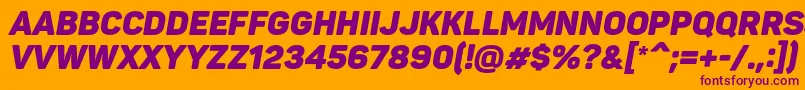PantonBlackitaliccaps Font – Purple Fonts on Orange Background