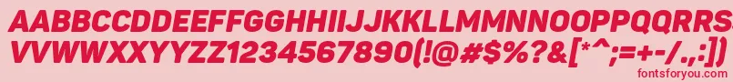 PantonBlackitaliccaps Font – Red Fonts on Pink Background