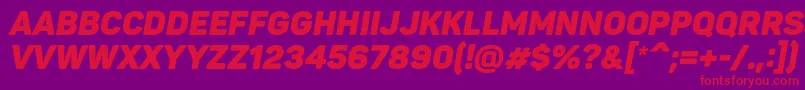 PantonBlackitaliccaps Font – Red Fonts on Purple Background