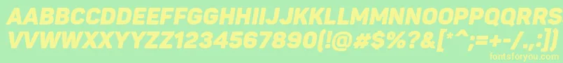 PantonBlackitaliccaps Font – Yellow Fonts on Green Background