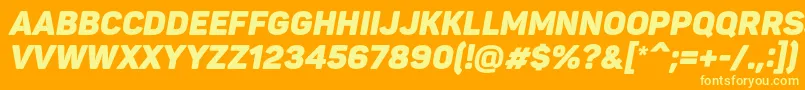 PantonBlackitaliccaps Font – Yellow Fonts on Orange Background
