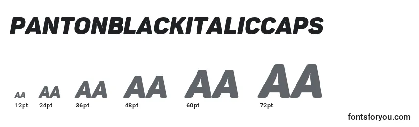 Размеры шрифта PantonBlackitaliccaps