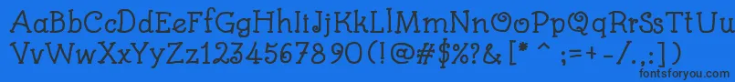 KidsBookBold Font – Black Fonts on Blue Background