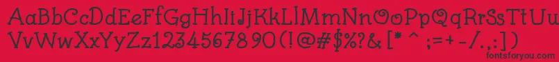 KidsBookBold Font – Black Fonts on Red Background