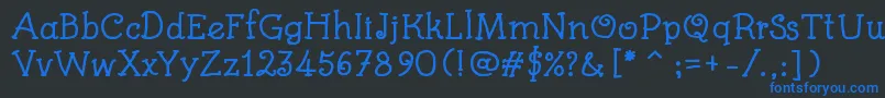 KidsBookBold Font – Blue Fonts on Black Background