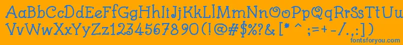 KidsBookBold Font – Blue Fonts on Orange Background