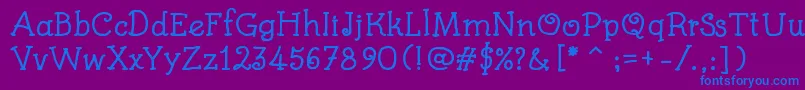 KidsBookBold Font – Blue Fonts on Purple Background