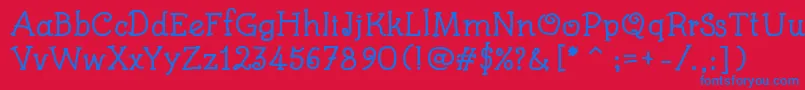 KidsBookBold Font – Blue Fonts on Red Background