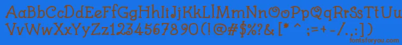 KidsBookBold Font – Brown Fonts on Blue Background