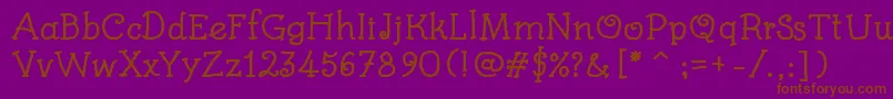 KidsBookBold Font – Brown Fonts on Purple Background