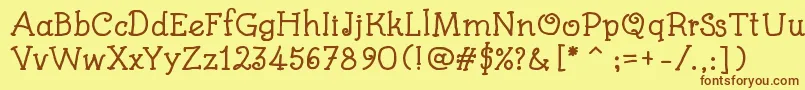 KidsBookBold Font – Brown Fonts on Yellow Background