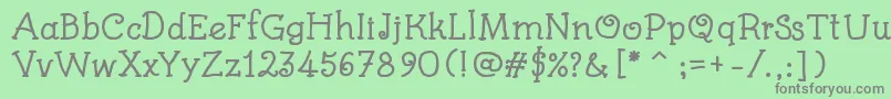 KidsBookBold Font – Gray Fonts on Green Background