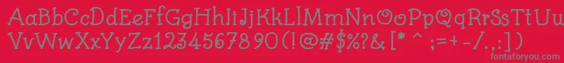 KidsBookBold Font – Gray Fonts on Red Background