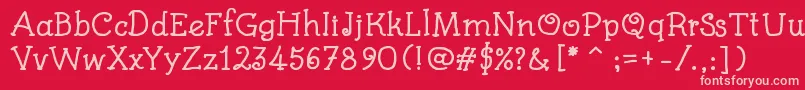 KidsBookBold Font – Pink Fonts on Red Background