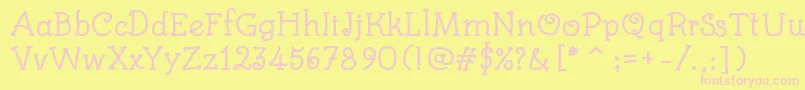 KidsBookBold-Schriftart – Rosa Schriften auf gelbem Hintergrund