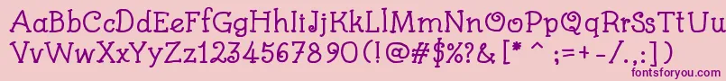 Шрифт KidsBookBold – фиолетовые шрифты на розовом фоне