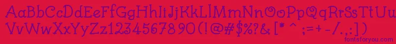 KidsBookBold Font – Purple Fonts on Red Background