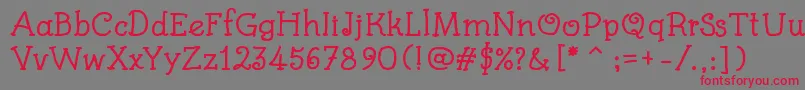 フォントKidsBookBold – 赤い文字の灰色の背景