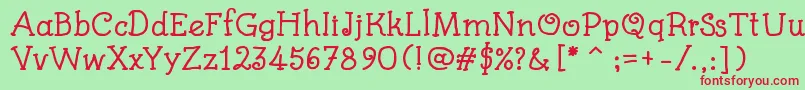 KidsBookBold Font – Red Fonts on Green Background