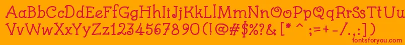 KidsBookBold Font – Red Fonts on Orange Background