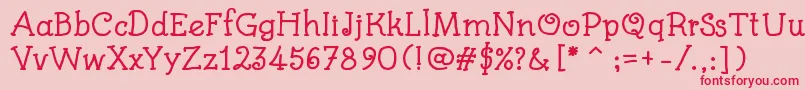 KidsBookBold Font – Red Fonts on Pink Background