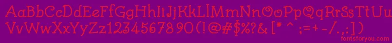 フォントKidsBookBold – 紫の背景に赤い文字