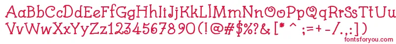 KidsBookBold Font – Red Fonts on White Background