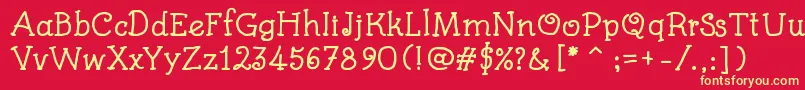 KidsBookBold Font – Yellow Fonts on Red Background