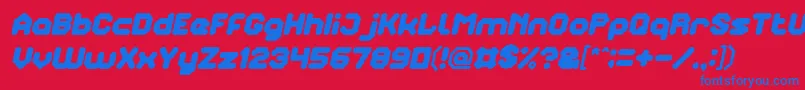 TheBrainItalic Font – Blue Fonts on Red Background