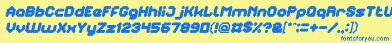 TheBrainItalic Font – Blue Fonts on Yellow Background