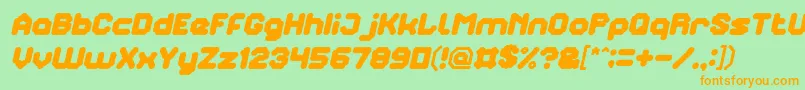 TheBrainItalic Font – Orange Fonts on Green Background