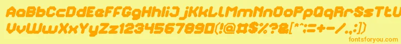 TheBrainItalic Font – Orange Fonts on Yellow Background