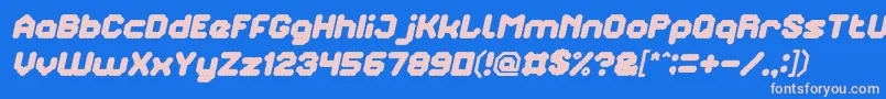 TheBrainItalic Font – Pink Fonts on Blue Background