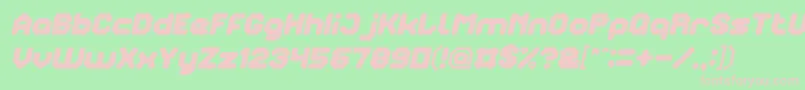 TheBrainItalic Font – Pink Fonts on Green Background