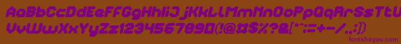 TheBrainItalic Font – Purple Fonts on Brown Background