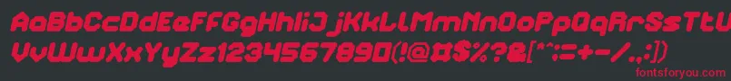 TheBrainItalic Font – Red Fonts on Black Background