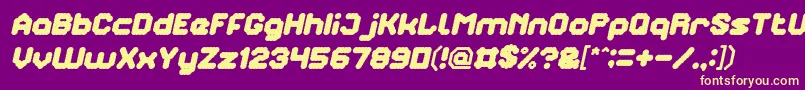 Шрифт TheBrainItalic – жёлтые шрифты на фиолетовом фоне