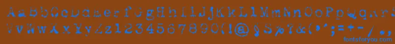 Maszynaroyallight Font – Blue Fonts on Brown Background