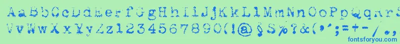Maszynaroyallight Font – Blue Fonts on Green Background