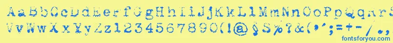 Maszynaroyallight Font – Blue Fonts on Yellow Background
