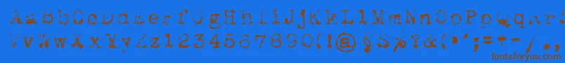 Maszynaroyallight Font – Brown Fonts on Blue Background