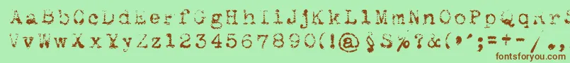 Maszynaroyallight Font – Brown Fonts on Green Background