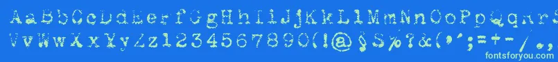 Maszynaroyallight Font – Green Fonts on Blue Background